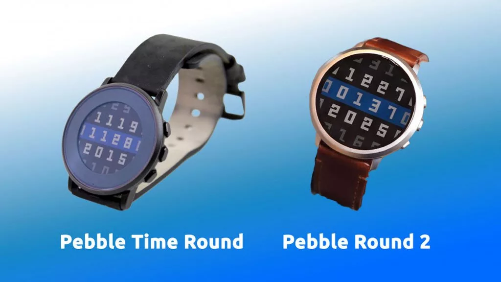نسخه ابتدایی ساعت هوشمند Pebble (Time) Round - 2015 در کنار نسخه جدید 2026