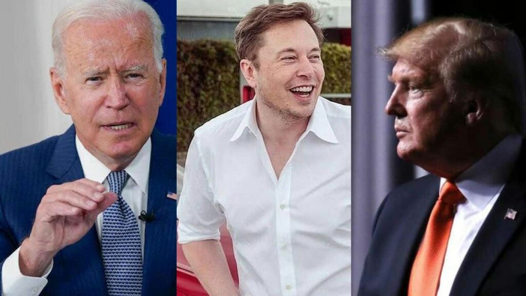 ایلان ماسک و ترامپ و بایدن