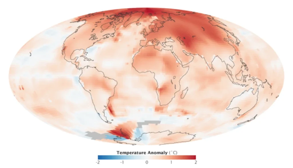 نقشه پراکندگی افزایش دمای زمین از سال 2022 تا 2100 را ببیند 17 پراکندگی افزایش دمای جهانی از 2022 تا 2100 بر اساس کشورها
