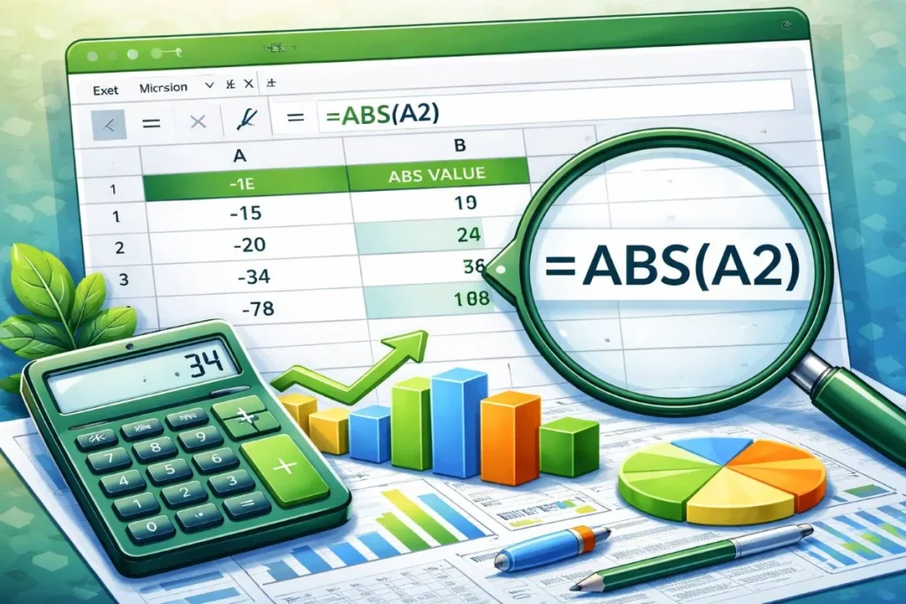 1770852625 آموزش تابع ABS برای قدر مطلق در اکسل با مثال.webp