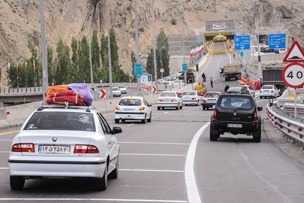 جاده چالوس یک‌طرفه شده با ترافیک سنگین شمال